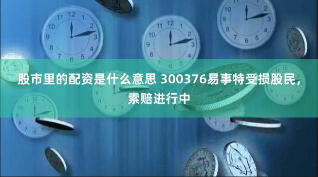 股市里的配资是什么意思 300376易事特受损股民，索赔进行中