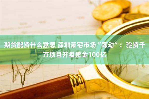 期货配资什么意思 深圳豪宅市场“躁动”：验资千万项目开盘揽金100亿